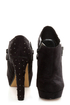 Luichiny I Want It Black Studded Platform Ankle Booties