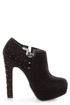 Luichiny I Want It Black Studded Platform Ankle Booties