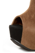 Luichiny Painted Toes Camel Peep Toe Platform Booties