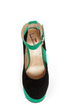 Luichiny Sal Ena Black and Aqua Color Block Platform Heels