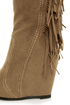 Luichiny Top That Tan Fringe Wedge Boots