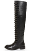 Luichiny True Fit Black Leather Belts Galore OTK Boots