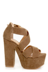 Luichiny Van Buren Camel Super Platform Heels