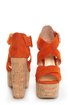 Luichiny Van Buren Orange Cork Super Platform Heels