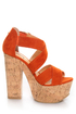 Luichiny Van Buren Orange Cork Super Platform Heels