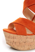 Luichiny Van Buren Orange Cork Super Platform Heels