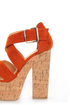 Luichiny Van Buren Orange Cork Super Platform Heels