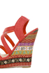 My Delicious Bruno Dark Salmon Floral Striped Platform Wedges