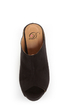 My Delicious Cubic Black Peep Toe Mule Wedges