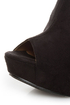 My Delicious Cubic Black Peep Toe Mule Wedges