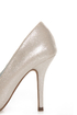 My Delicious Expo Silver Shimmer Pointed Cap-Toe Pumps