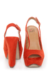 My Delicious Fausta Red Peep Toe Slingback Heels
