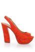 My Delicious Fausta Red Peep Toe Slingback Heels