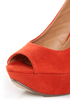 My Delicious Fausta Red Peep Toe Slingback Heels