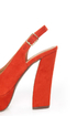 My Delicious Fausta Red Peep Toe Slingback Heels