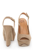 My Delicious Fausta Taupe Peep Toe Slingback Heels