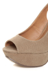 My Delicious Fausta Taupe Peep Toe Slingback Heels
