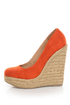 My Delicious Glow Burnt Orange Suede Espadrille Wedges
