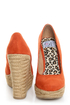 My Delicious Glow Burnt Orange Suede Espadrille Wedges