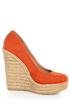 My Delicious Glow Burnt Orange Suede Espadrille Wedges