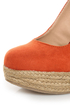 My Delicious Glow Burnt Orange Suede Espadrille Wedges