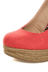 My Delicious Glow Coral Linen Espadrille Wedges
