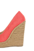 My Delicious Glow Coral Linen Espadrille Wedges