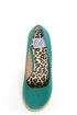 My Delicious Glow Dark Teal Suede Espadrille Wedges