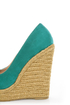 My Delicious Glow Dark Teal Suede Espadrille Wedges