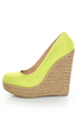 My Delicious Glow Yellow Neon Linen Espadrille Wedges
