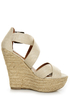 My Delicious Hall Natural Linen Platform Wedges