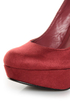 My Delicious Jones Burgundy Suede Platform Pumps