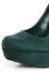 My Delicious Jones Dark Green Suede Platform Pumps