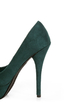 My Delicious Jones Dark Green Suede Platform Pumps
