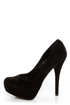 My Delicious Jones Black Suede Platform Pumps