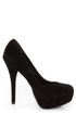 My Delicious Jones Black Suede Platform Pumps