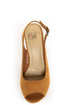 My Delicious Loco Dark Chamois Slingback Platform Wedges