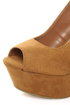 My Delicious Loco Dark Chamois Slingback Platform Wedges