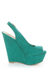 My Delicious Loco Dark Teal Slingback Platform Wedges