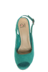 My Delicious Loco Dark Teal Slingback Platform Wedges