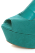 My Delicious Loco Dark Teal Slingback Platform Wedges