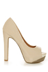 My Delicious Rainer Bone Multi Color Block Platform Heels