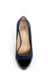 My Delicious Seal Blue Two Tone Cap-Toe Platform Pumps