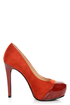 My Delicious Seal Cinnamon Rust Two Tone Cap-Toe Platform Pumps