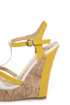 My Delicious Usha Yellow Multi Patent T-Strap Platform Wedges