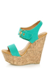 My Delicious Walro Aqua Cotton Platform Wedge Sandals