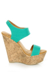 My Delicious Walro Aqua Cotton Platform Wedge Sandals