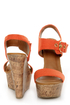 My Delicious Walro Burnt Orange Cotton Platform Wedge Sandals