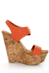 My Delicious Walro Burnt Orange Cotton Platform Wedge Sandals
