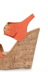 My Delicious Walro Burnt Orange Cotton Platform Wedge Sandals